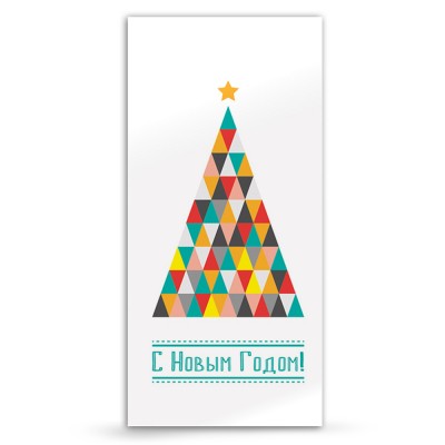 Новогодняя открытка "елочка из треугольников"